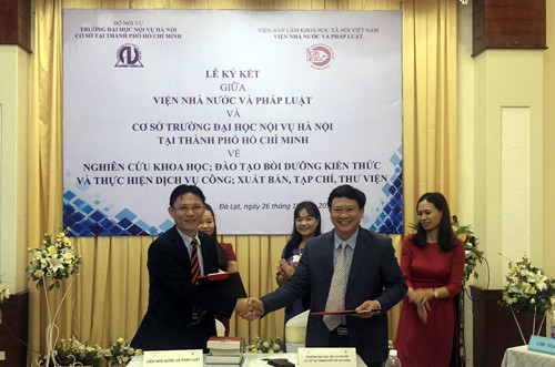 Hội thảo và hợp tác giữa Viện Nhà nước và Pháp luật với Cơ sở Trường Đại học Nội vụ Hà Nội tại Thành phố Hồ Chí Minh