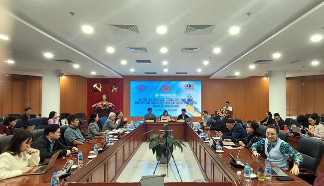 Hội thảo khoa học “Vai trò của pháp luật trong việc thực hiện bốn đột phá chiến lược đưa đất nước phát triển trong kỷ nguyên mới”