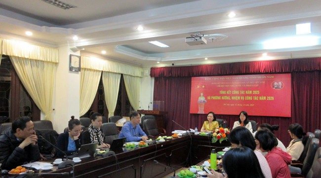 Hội nghị Tổng kết công tác Đảng năm 2025 và phương hướng, nhiệm vụ công tác năm 2026 của Chi bộ Viện Nhà nước và Pháp luật